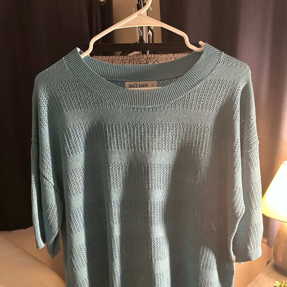 Grace Karin Blue Sweater, Size Small